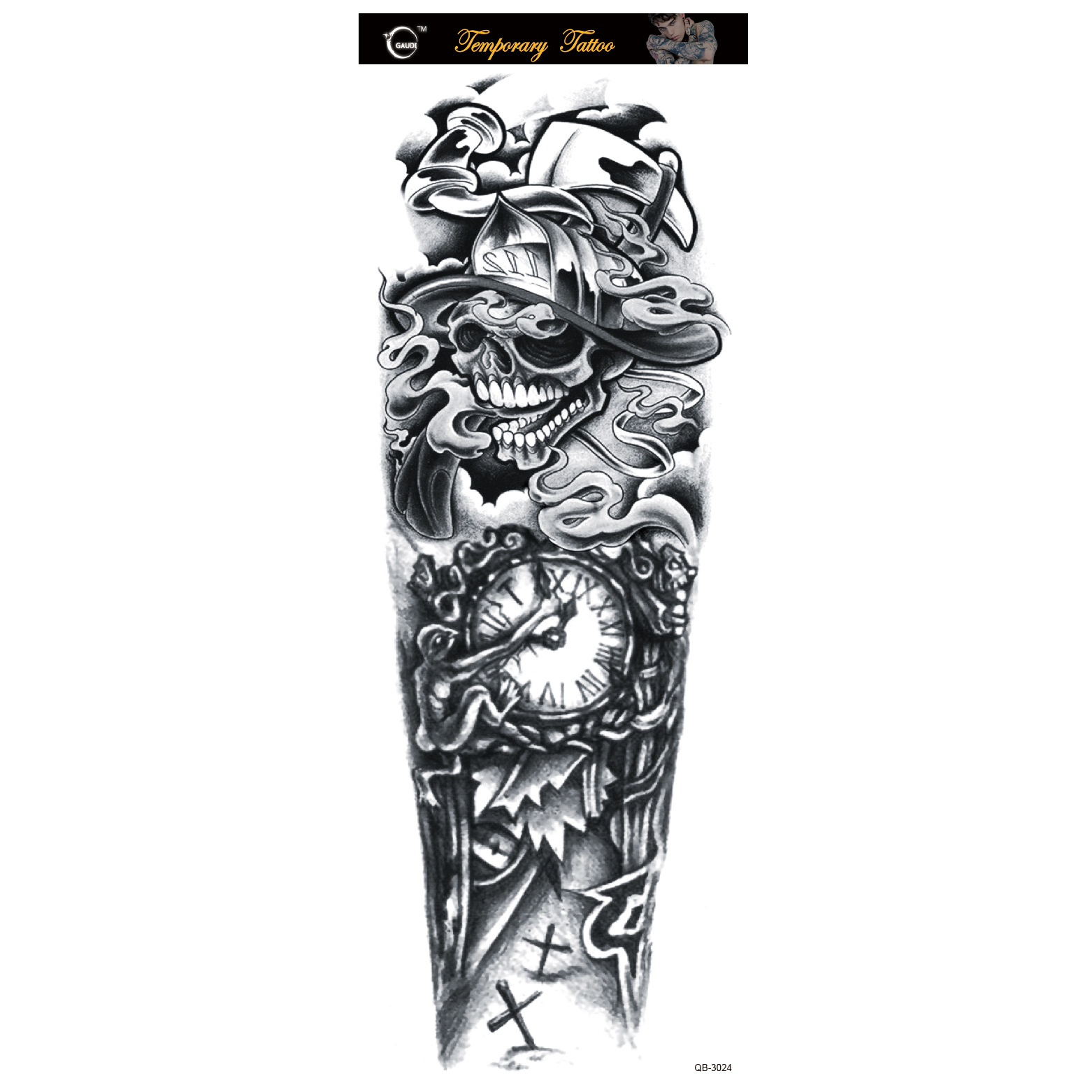 Picture of Large Flower Arm Tattoo Sticker Full Arm Waterproof Tattoo Temporary 400 Optional Full Arm Tattoo Sticker