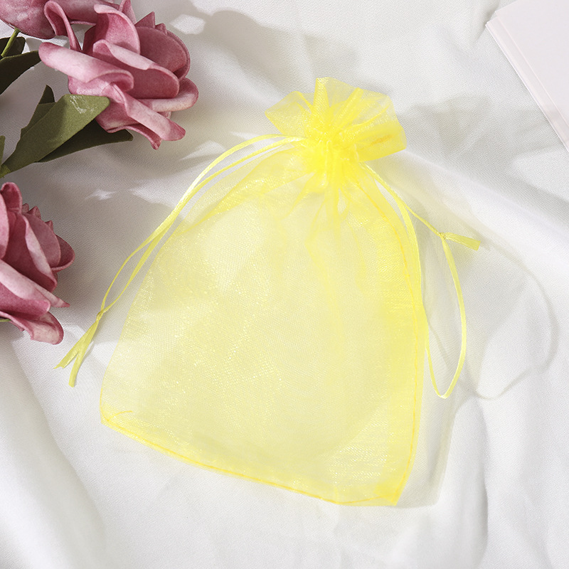 Picture of Plain beam gauze bag wholesale wedding candy bag spot small gift packaging mesh bag printing high density gauze