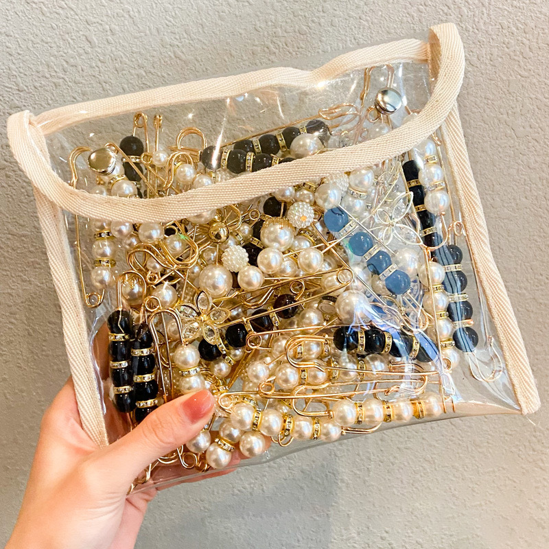 Imitation Pearl Pin suit Pants Waist Tight Artifact Pin Fixed Clothes Waist Change Small Artifact Anti-running Light Accessories
