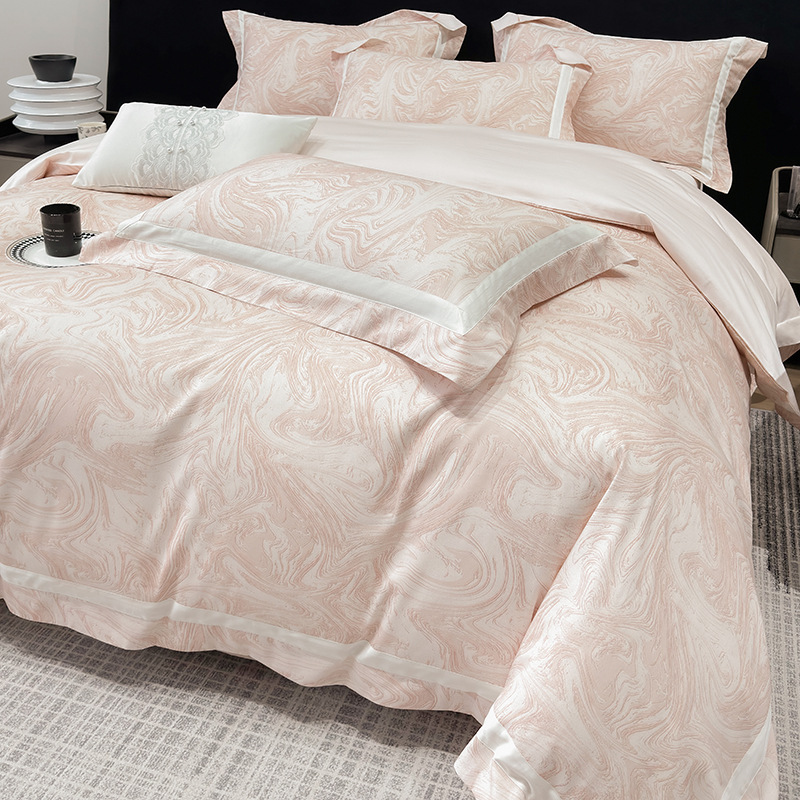 Picture of Class a Classy 240 Count Cotton Satin Four-Piece Set Long-Staple Cotton Pure Cotton Skin-Friendly Naked Sleeping Bed Sheets Quilt Cover Nantong Home Textiles