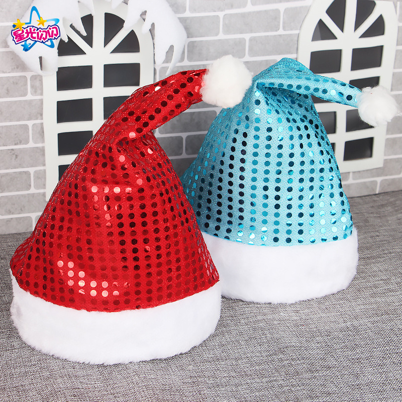 Santa Claus Sequin Hat Christmas Hat Christmas Party Party Dress Up Supplies Christmas Gift Wholesale