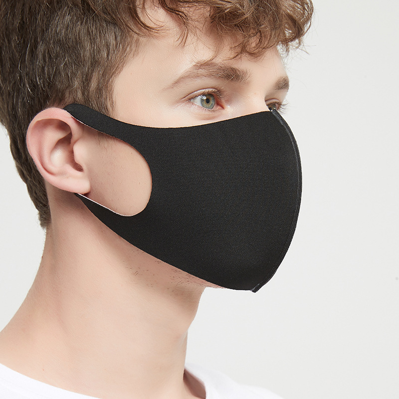 Picture of Dustproof Ice Silk Cotton Knitted Mask Black Wholesale Women's Spring and Summer Sunscreen Smog Breathable Washable 3D Mask