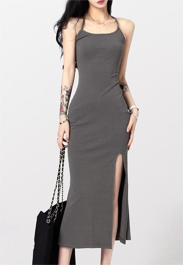 Picture of Pure desire suspenders sheath dress Hot Girl women's summer New tight sexy backless split dress for moms