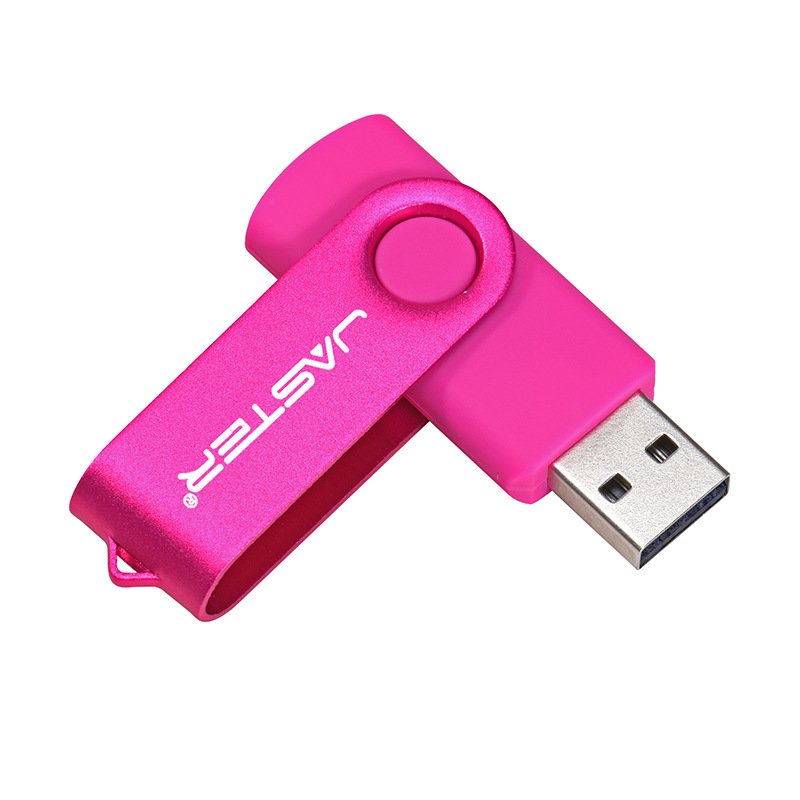 Picture of Plastic color USB flash drive laser diy engraving U disk creative commemorative gift silver clip rotating 64G waterproof U disk