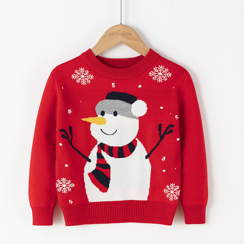 Picture of Factory wholesale boys' cartoon bottoming pullover girls' round neck Christmas sweater children's Korean-style European and American children's clothing