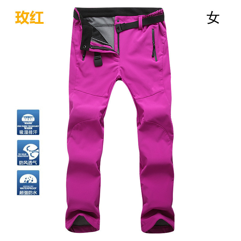 Picture of Outdoor Sports Rush Pants Men's Slim-fit Thickened Autumn and Winter Large Size Windproof Soft Shell Fleece Ski Climbing Pants Women