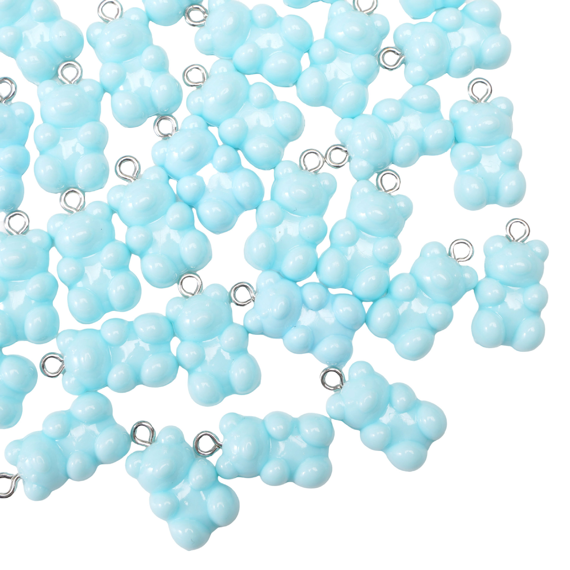 Picture of Transparent Candy Color Resin Bear Accessories Handmade DIY Homemade Bracelet Earrings Jewelry Keychain Pendant Material