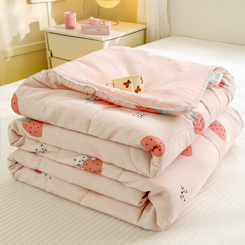 Picture of Class A Maternal and Infant Grade Summer Quilt Lace Summer Cool Quilt Summer Air-conditioning Quilt Double Washed Cotton Quilt Core Children's Thin Quilt Ins