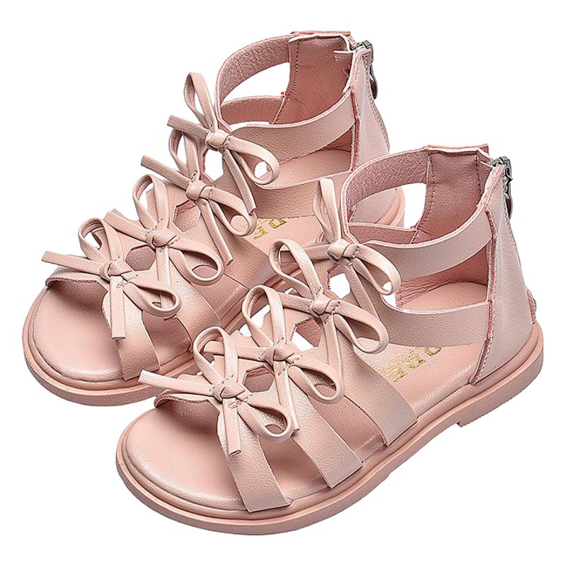 Girls Sandals Soft Leather Roman Shoes Korean Style Children's Sandals Princess Shoes 2025 Summer New Baby Sandals Trendy