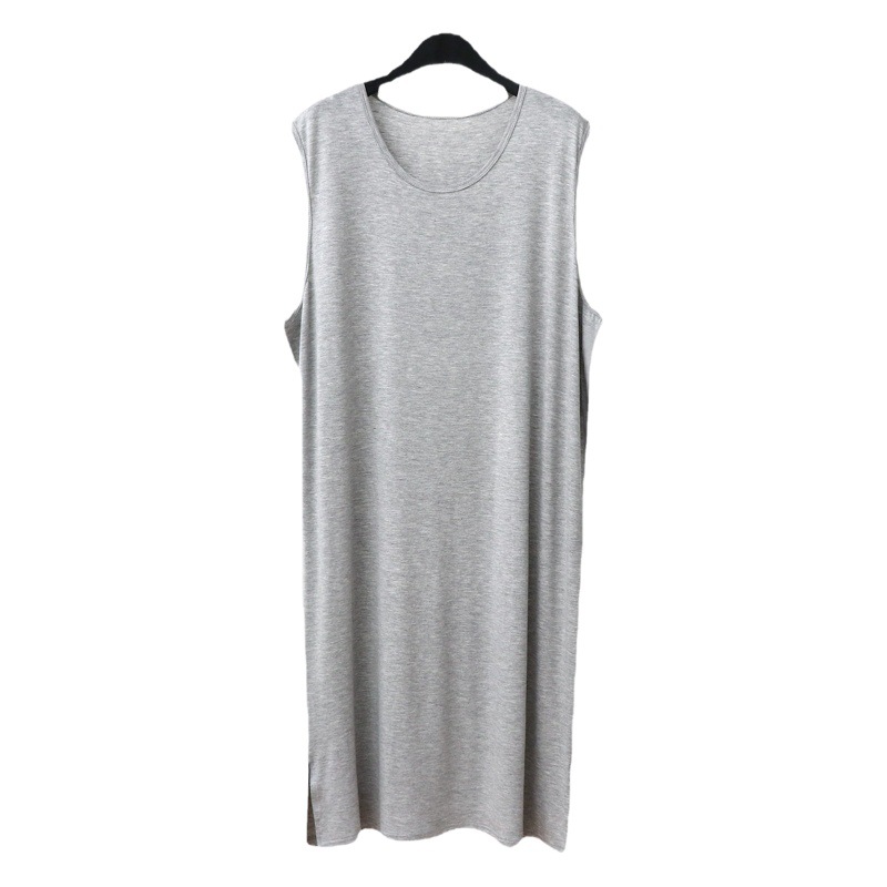 Modal Men's Pajamas 008 Vest Long Dress Loose and Comfortable Home Wear Bathrobe