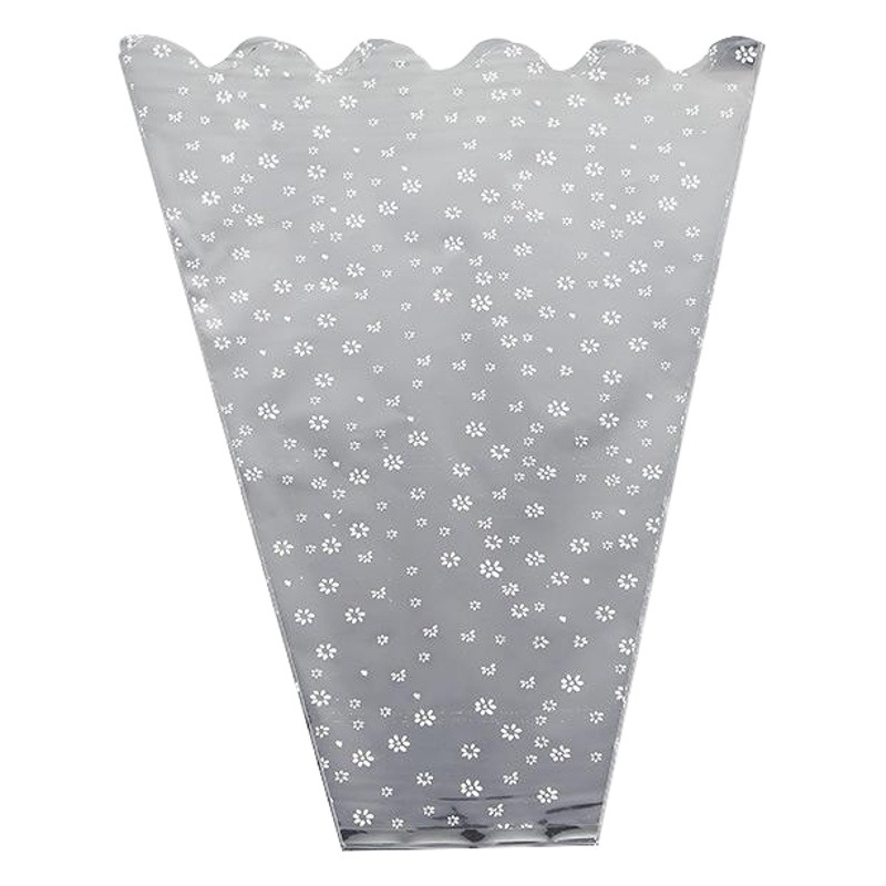 Xiao Mi Flower Packaging Bag Single Multi-Branch Bouquet Mirror Dried Flower Silver Trapezoidal Memorial Flower Bag Rose