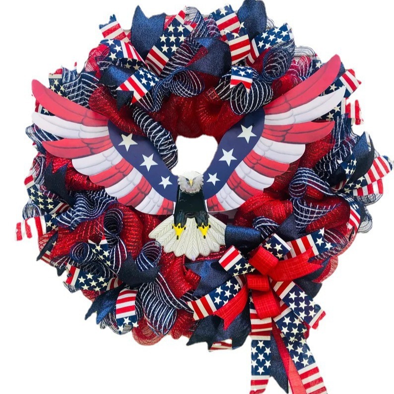 Picture of Cross-Border American Independence Day Eagle Wreath Home Front Door Decoration Wreath Hanging Ornament