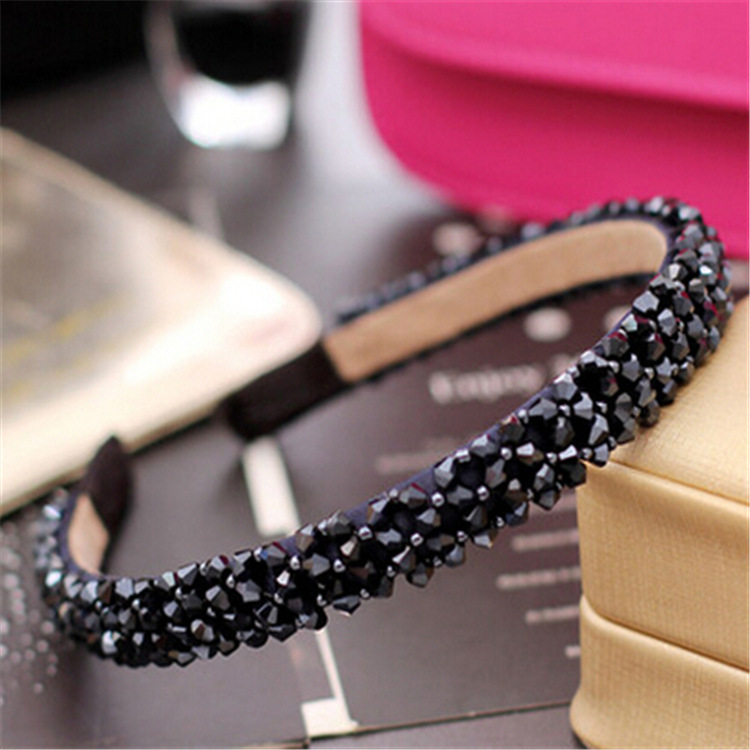 Picture of Korean style hairband luxury High sense four rows of bright crystal beaded hairband fashion sweet hair accessories wholesale