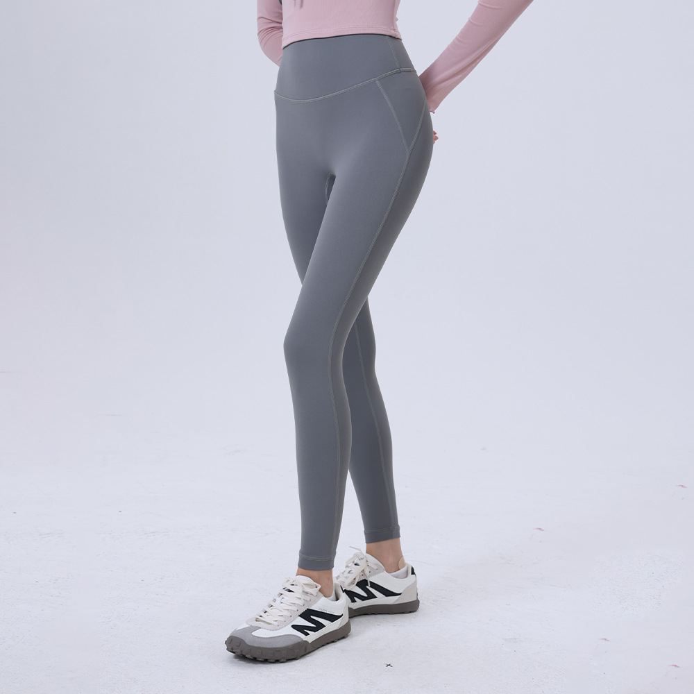 Picture of No-Wearing Underwear Zero Sense One-Piece Yoga Pants Seamless Naked Sense Back Pocket Peach Hip Tight Sports Fitness Pants