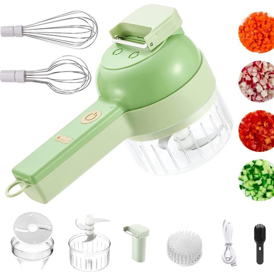 Picture of Gatling Vegetable Cutter New Multi-functional Household Slicing Artifact Storm Electric Garlic Stamping Supplemental Handheld Cooking Machine