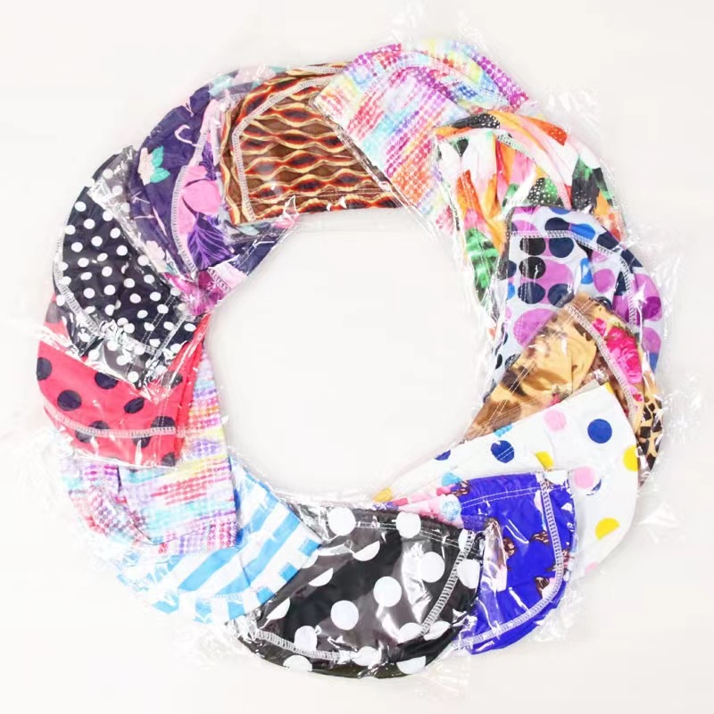 Picture of Factory Direct Sales Polyester Cloth Swimming Cap High Elasticity Adult Universal Pure Color Color Independent Packaging Cardboard Swimming Cap