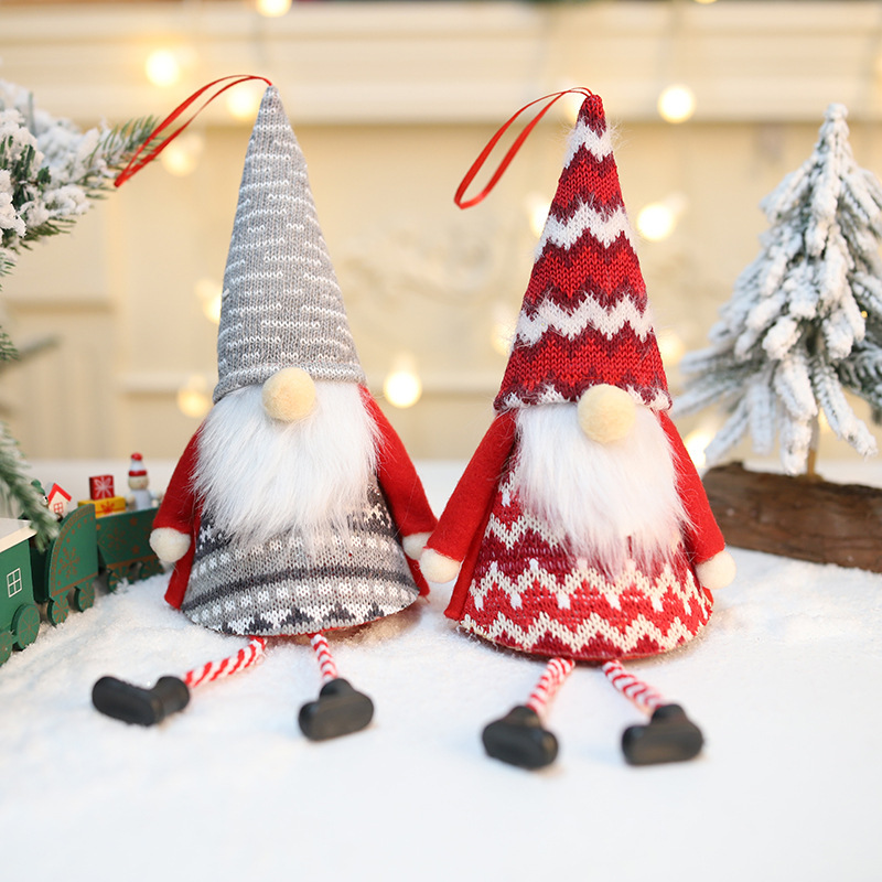 Cross-border Christmas Faceless Old Man doll pendant knitted Santa Claus pendant forest Old Man doll pendant