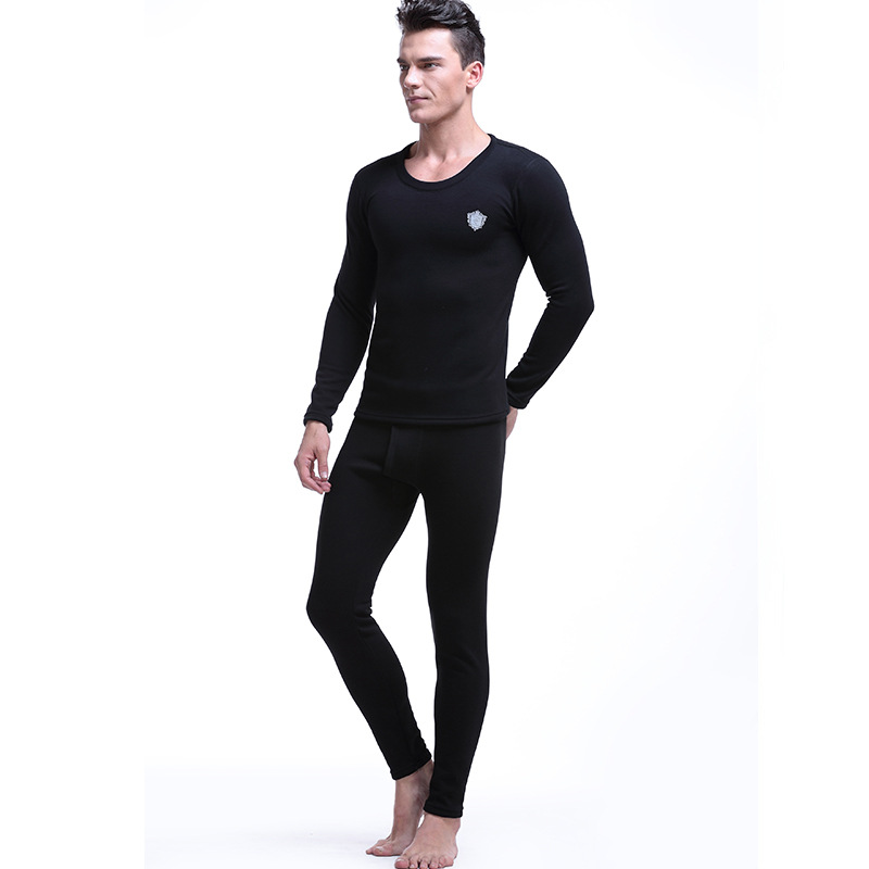 Picture of Men's Thermal Underwear suit Thickened fleece-lined Autumn and Winter Round Neck Autumn Clothes Autumn Trousers Youth Cold-proof Tight Cotton Sweater