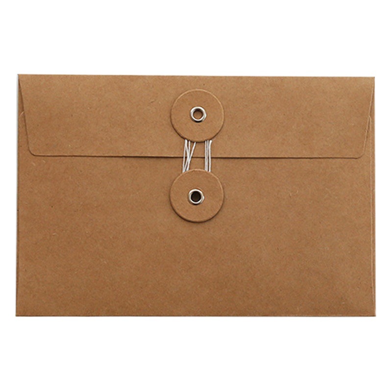 Ins Simple Retro Portfolio Style Strap Kraft Paper Envelope Storage Bag Winding Strap Envelope Bag Stationery