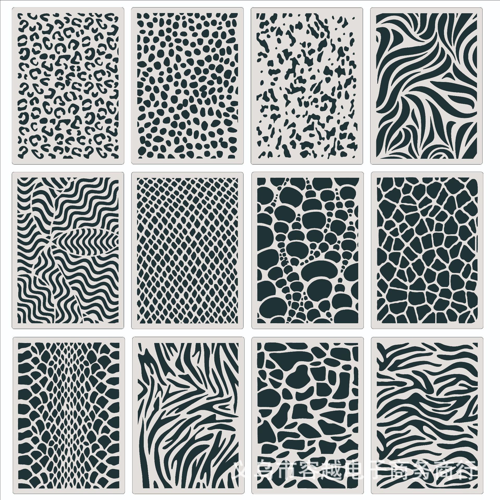 Cross-border Amazon supply leopard pattern snake pattern creative hollow template clothing fabric handmade