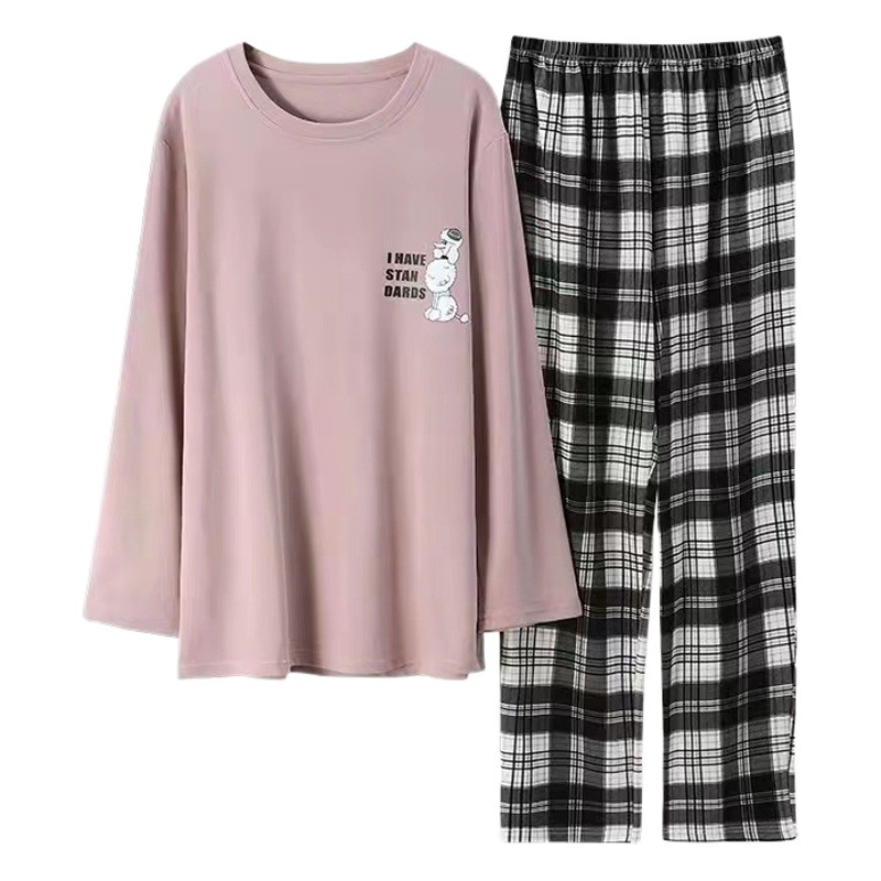 Pajamas Men's Long-sleeved Trousers Spring and Autumn Men's Pajamas Autumn and Winter Thin Large Size Teenager Home Clothes Two-piece Set