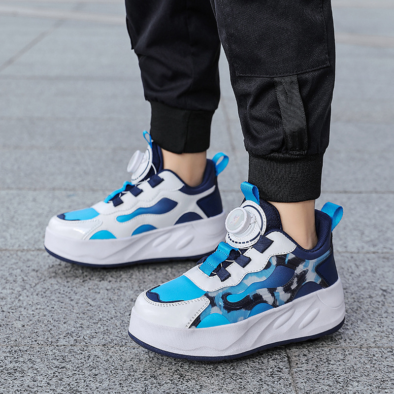 Picture of Cross-border foreign trade heloon shoes for girls roller shoes outdoor sports roller skates charging belt switch luminous shoes double wheel