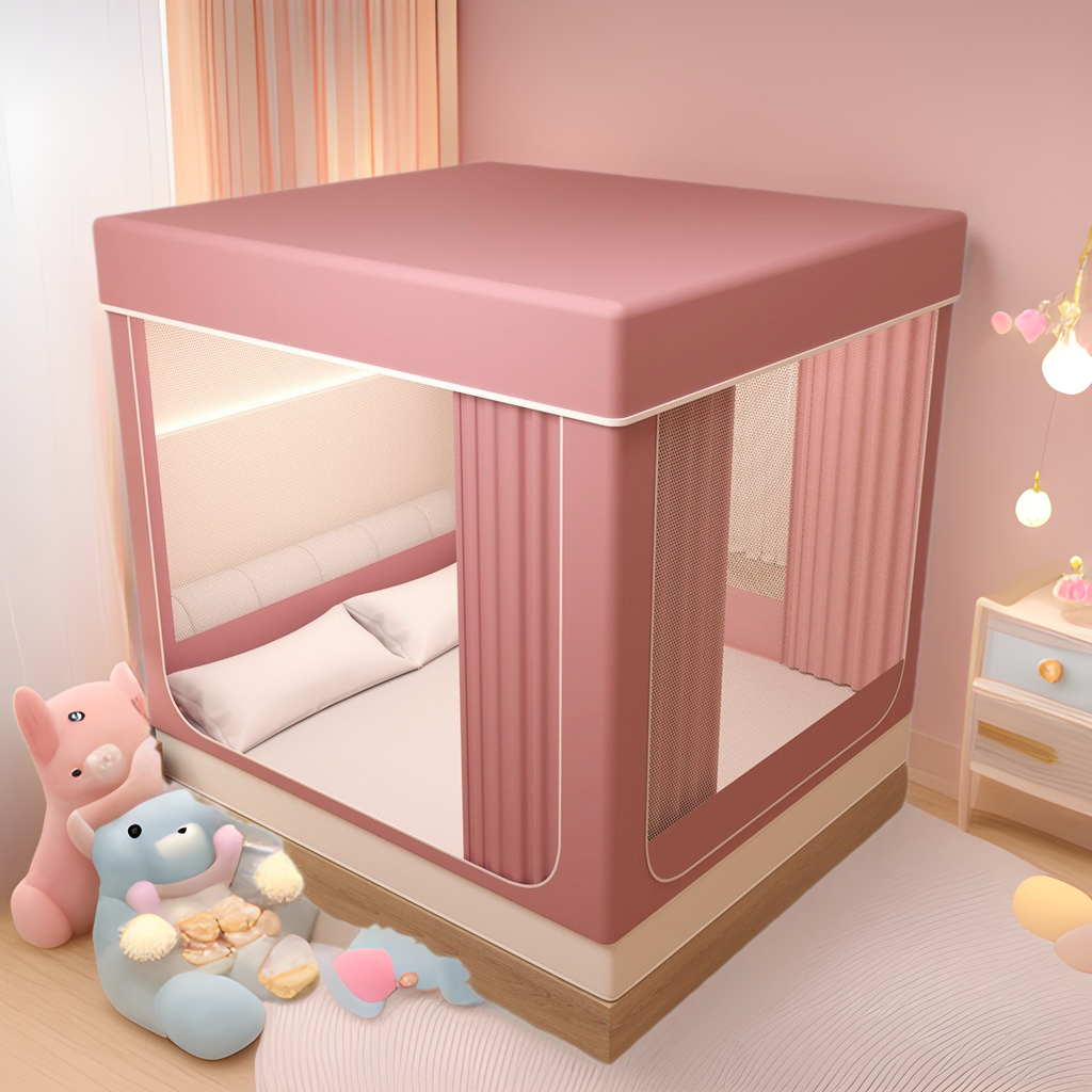 Children's Drop-resistant Mosquito Net Home Bedroom 2024 New Yurt Bed Curtain Tent One-piece Bed Tent New Style