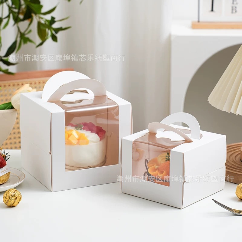 4 inch portable cake box 3 inch 4 inch 6 inch birthday cake box Internet famous window cake packing box dessert portable box