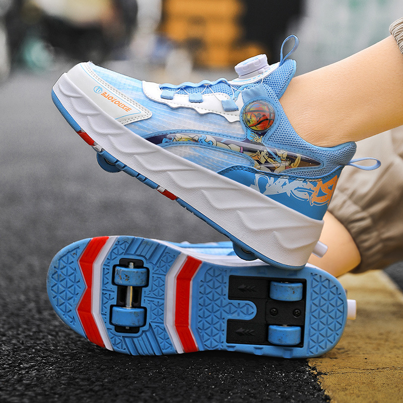 Internet celebrity walking shoes boys' roller skating shoes four-wheel invisible walking children's deformation shoes student girls' shoes with wheels