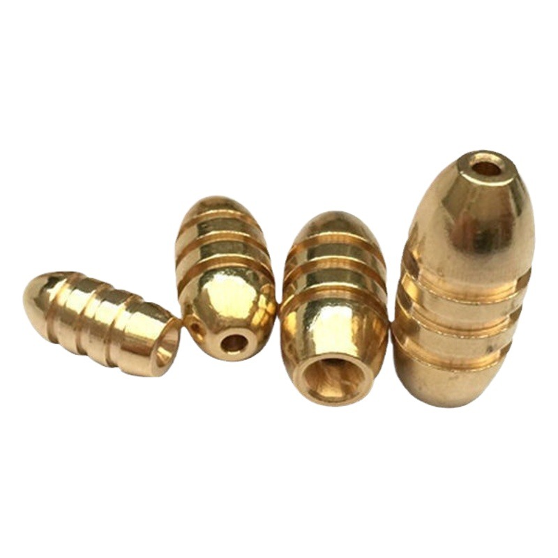 Boxed 50PCs thread bullet copper high quality Texas fishing group lead pendant Luya accessories 1.8 3.5 5 7G 10g