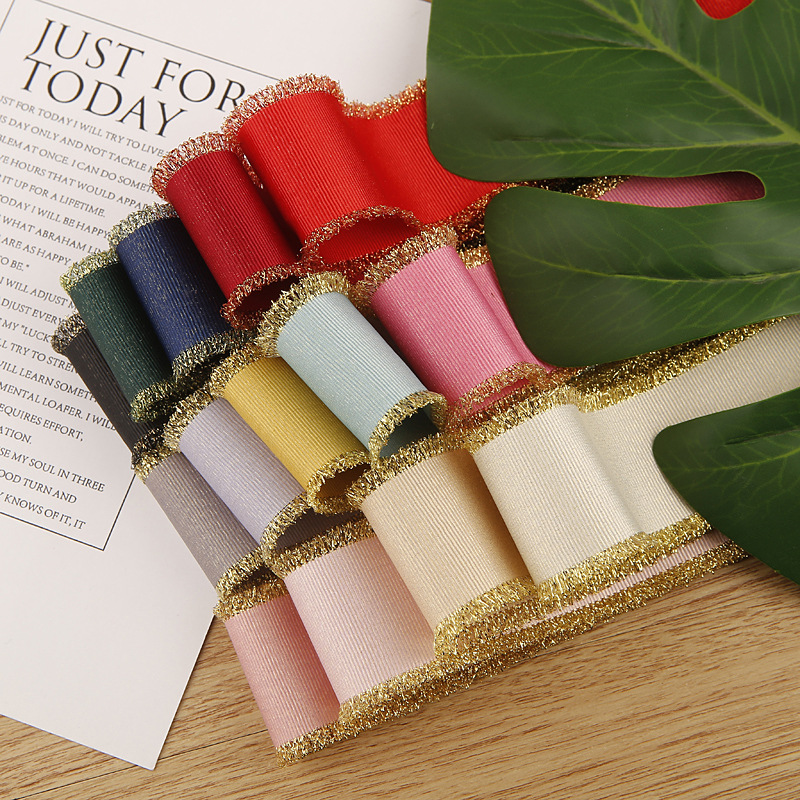 Glitter Hair Beard Rib Ribbon Bow Hair Accessories Material Clothing Topper Hat Floret Decoration Phnom Penh Thread Ribbon