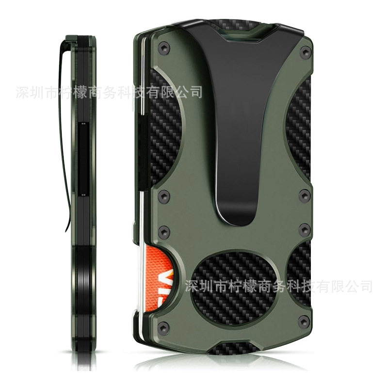 Picture of Factory Cross Border in stock Metal Wallet Men Coin Purse RFID Anti-theft Brush Block Ultra Thin Metal Wallet