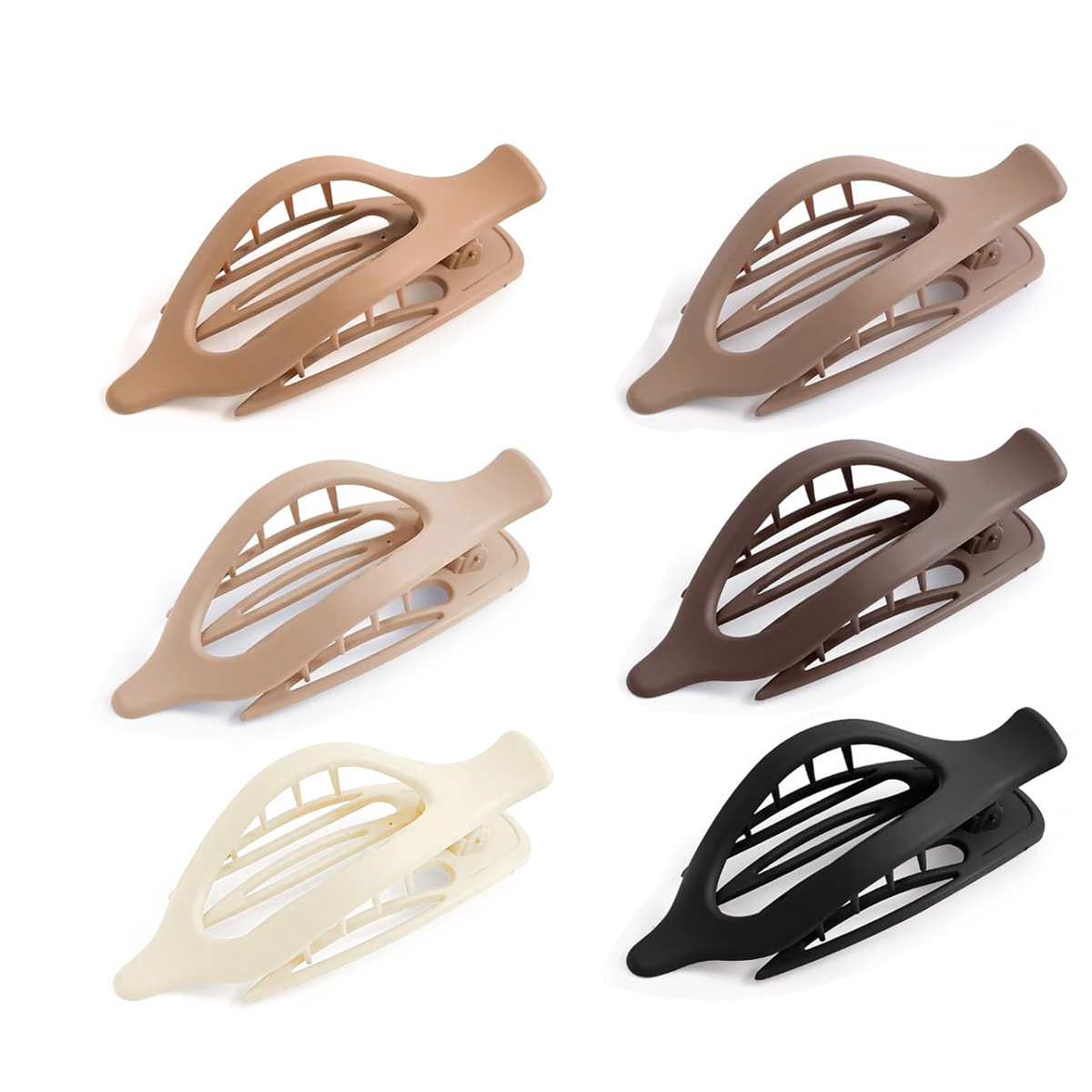 Picture of Cross-Border Large Flat Duckbill Clip Oval Hair Claw Clip European and American Fashion Back of the Head Claw Clip French Matte Hair Accessory