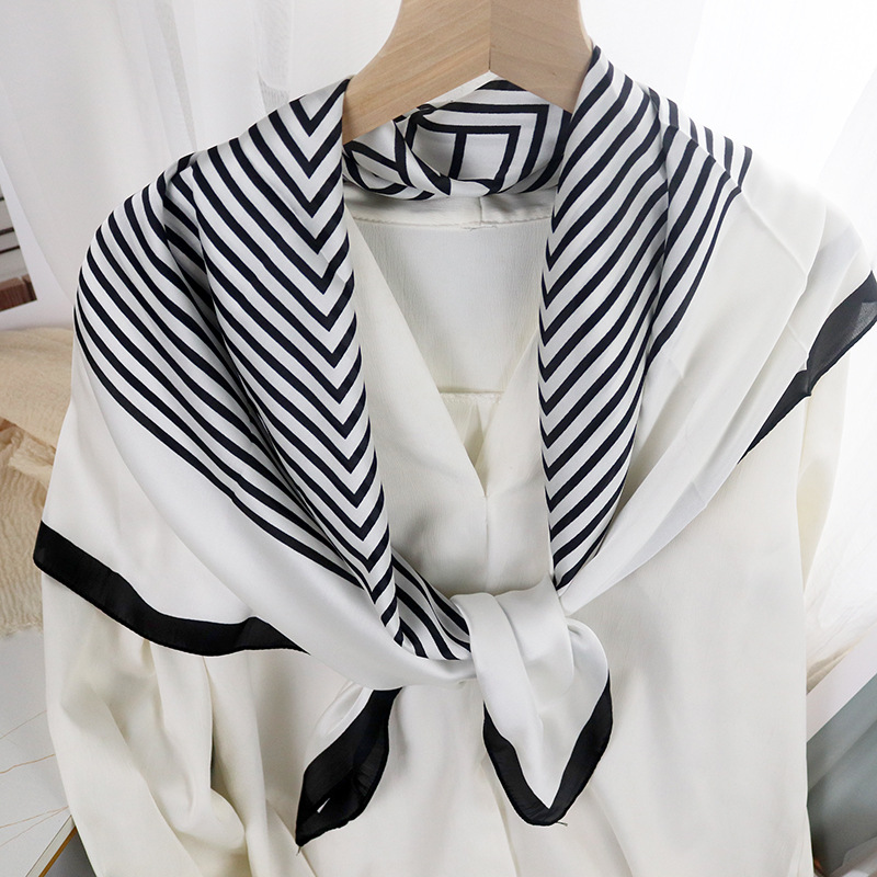 Picture of 90cm Cloud Brocade Square Scarf Hangzhou Silk Scarf Turban Shawl Scarf Women's Summer Outer Wear Spring Autumn Winter