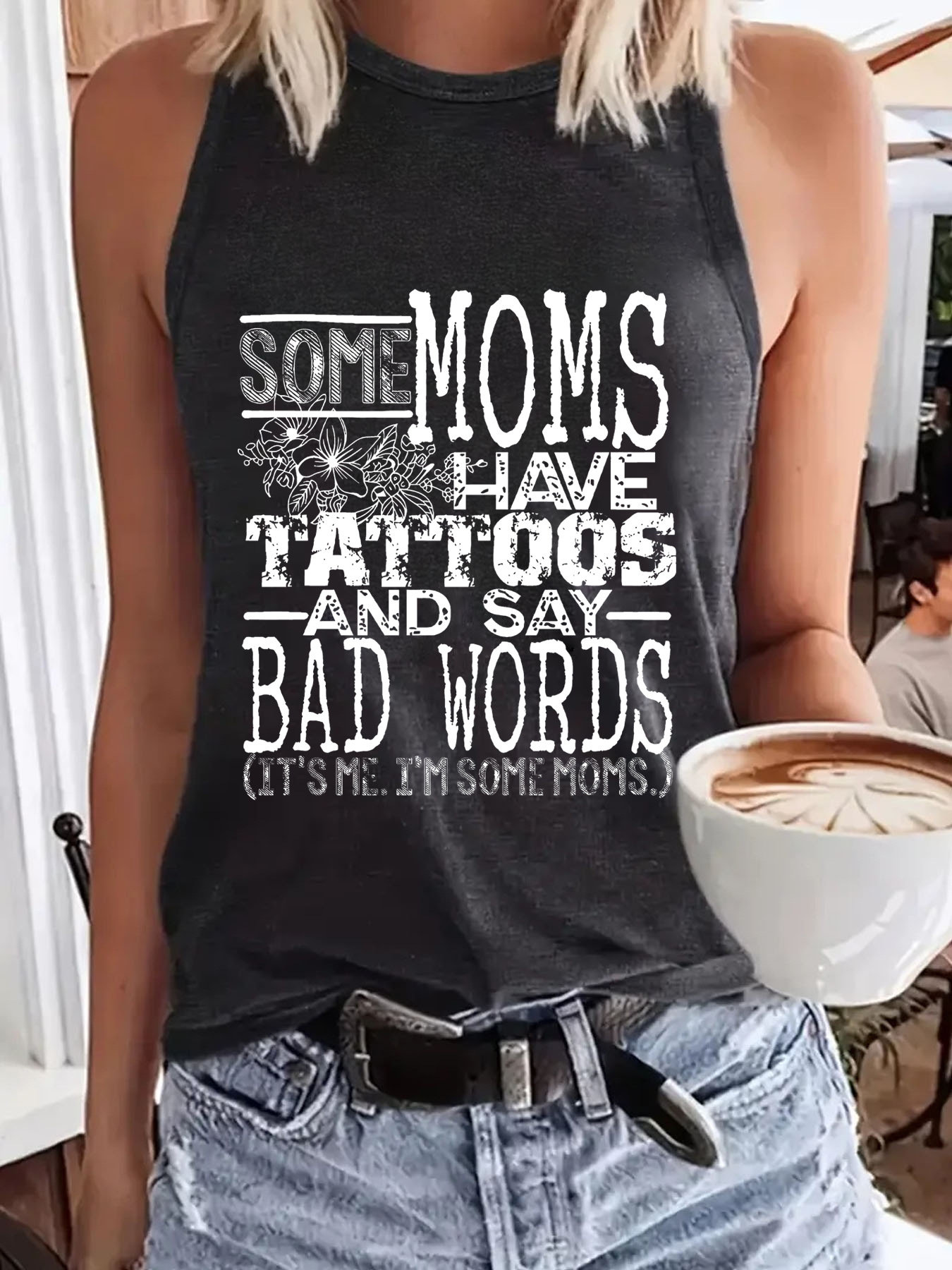 AliExpress Amazon Hot Selling Slogan Printed Spring and Summer Sleeveless Top T-Shirt Round Neck Pullover Foreign Trade Vest for Women