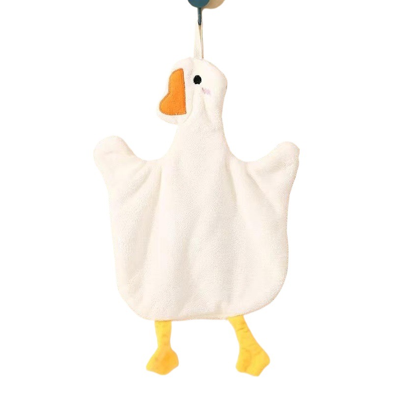Big Goose Hand Towel Hanging Cute Hand Towel Children's Cartoon Hand Wiping Small Towel Absorbent Cute Handkerchief Slippery Towel