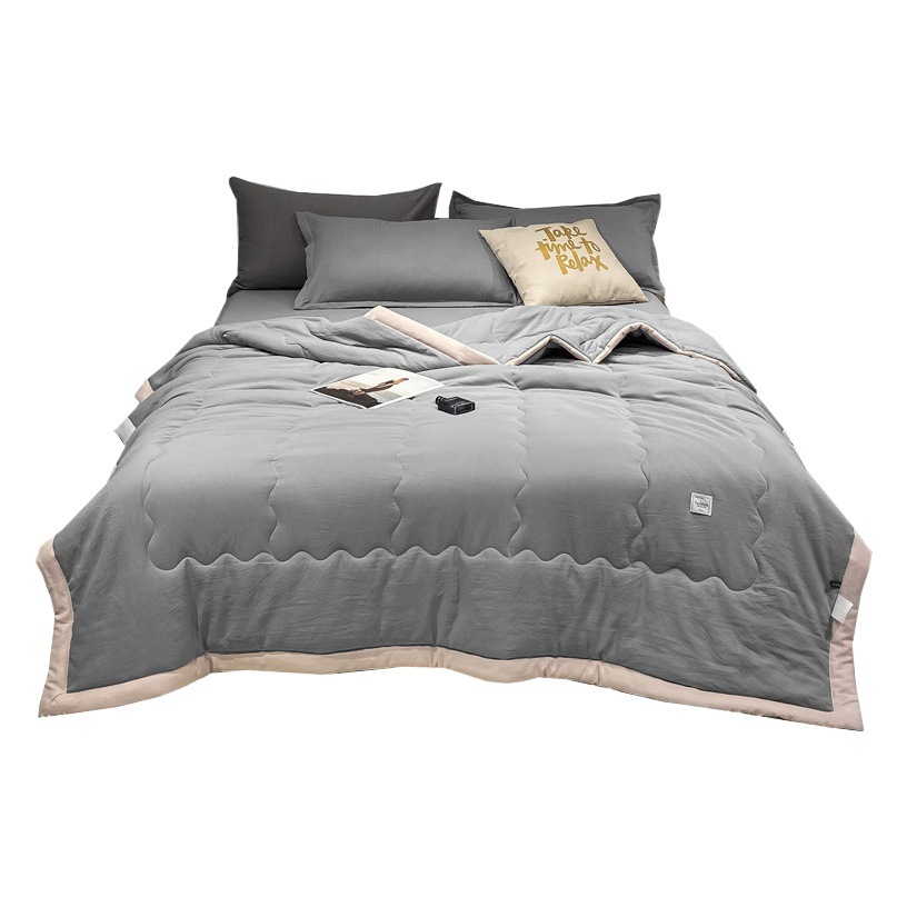 Picture of Nanjiren Washed Cotton Air-conditioning Quilt Single Dormitory Summer Quilt Core Summer Cool Quilt Double Machine Washable Thin Summer Quilt