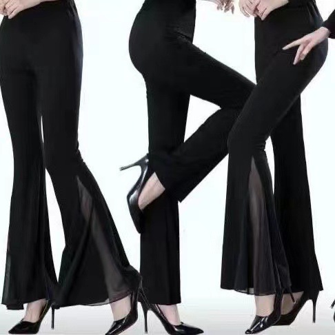 Body Etiquette Trousers Dance Pants Women's Modal Slimmer Horn Practice Pants Gold Velvet Belt Yarn Horn Pants Women