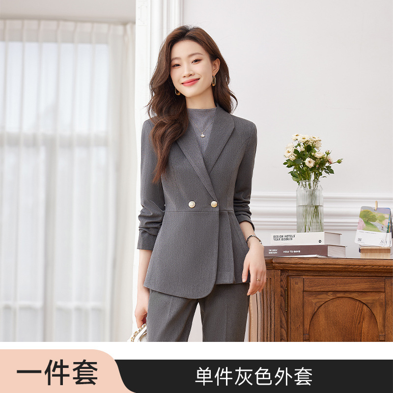 Picture of Black Small Suit Jacket Women's 2023 New Spring and Autumn High-grade Professional Two-piece Suit Elegant Casual Suit