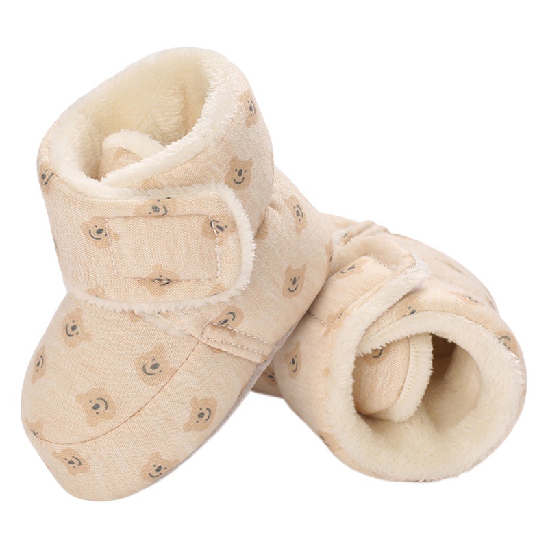 Winter newborn cotton shoes 0-1 years old boys and girls baby cartoon bear toddler boots