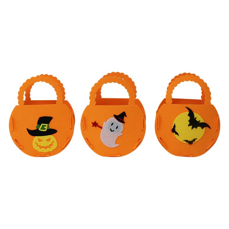 Cross-border Wholesale Halloween bag portable candy bag party handmade diy Pumpkin bag candy felt handbag