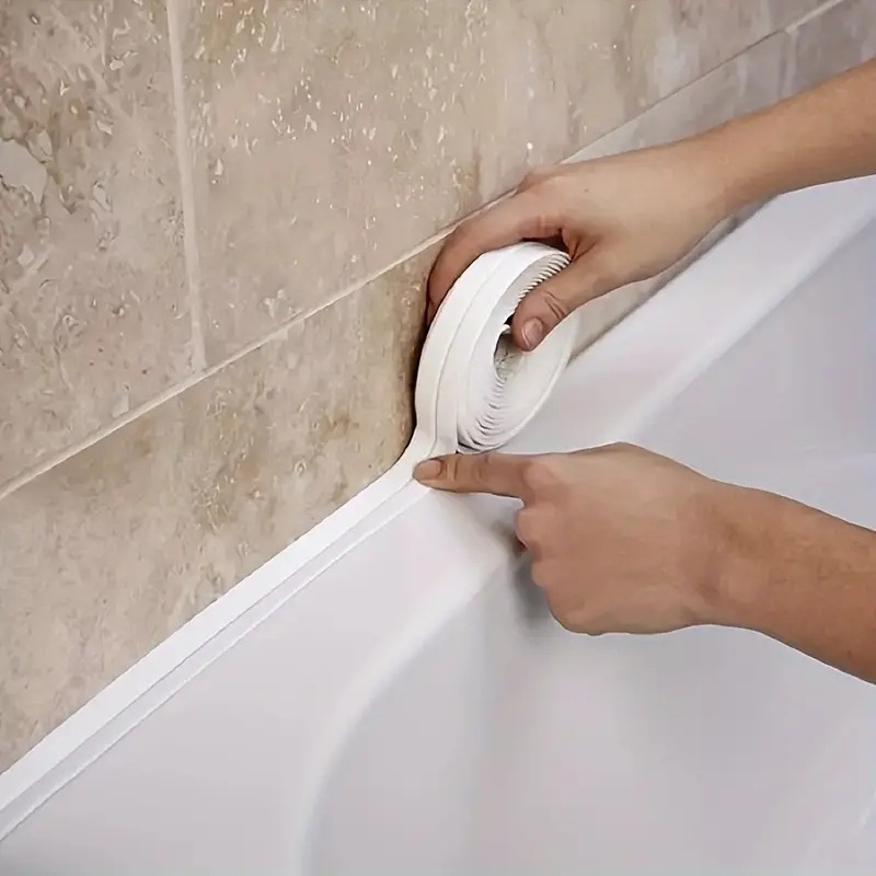 Cross-Border Temu Bathroom Waterproof Toilet Toilet Kitchen Waterproof Strip Tape Seal Strip Mildew-Proof Seam