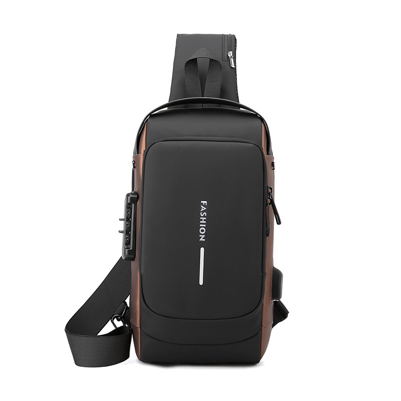 Picture of Chest Bag Men's 2024 Amazon New Multi-functional Anti-theft Combination Lock Shoulder Bag Men's Fashionable Crossbody Bag