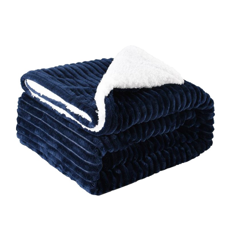 Cross-border New Thickened Flannel Lambskin Composite Double Blanket Casual Blanket Gift Blanket Perennial Spot