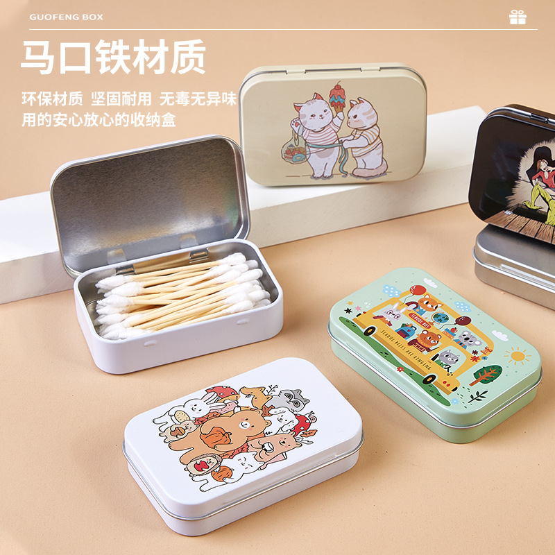 Picture of Desktop Storage Box Jewelry Small Objects Storage Box Creative Cartoon Mini Card Iron Box Hairpin Jewelry Portable Box