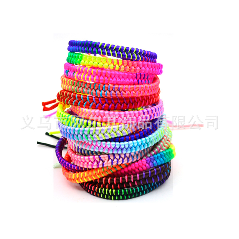 Aliexpress Amazon Factory Supply High Quality and Low Price Pure Handmade Rainbow Color Multi-Color Fishtail Hand-Knitted Rope