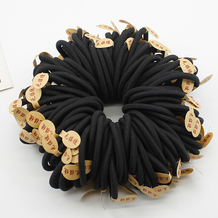 Picture of High elastic hair rope thickened seamless hair band black rubber band hair tie basic hair rope durable hair accessories