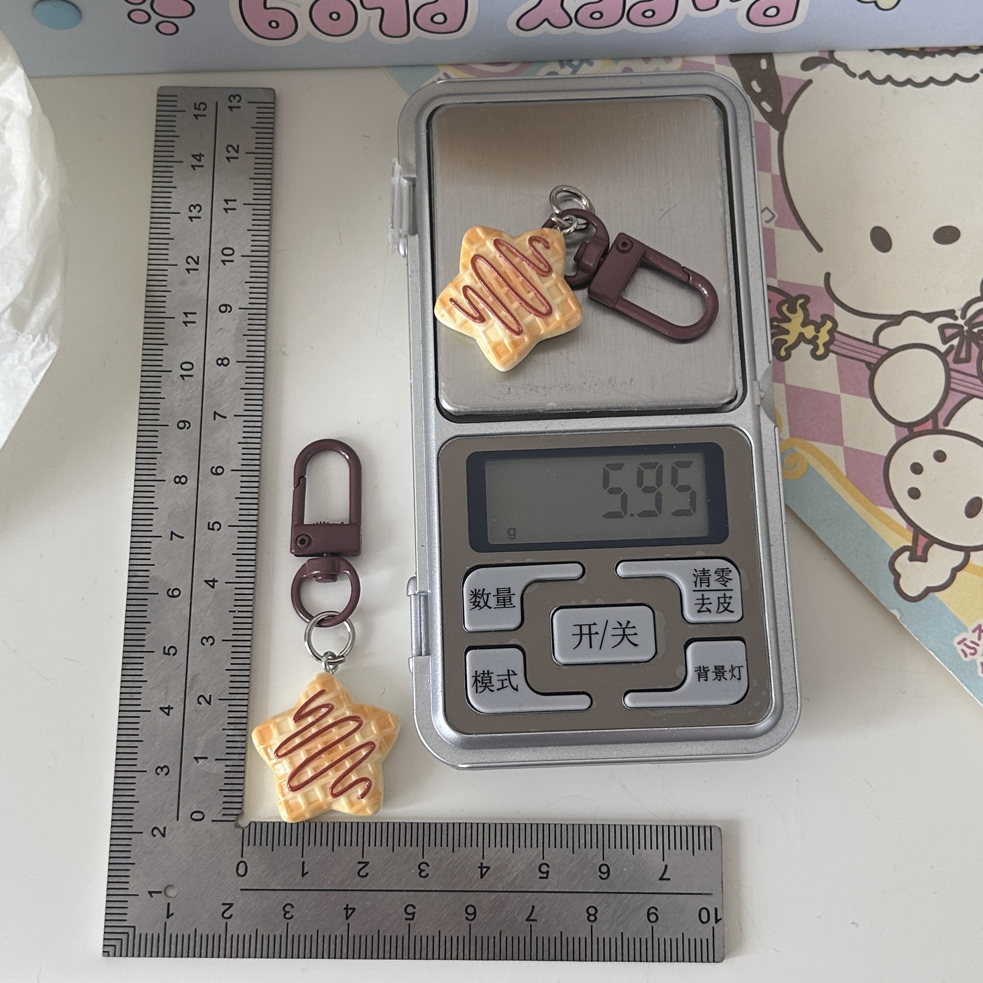 Picture of Cafe I11 Syrup Star Biscuit Keychain Cute Cartoon Simulation Food Play Bag Pendant Couple's Best Friend Gift