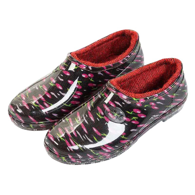 Taobao Explosions Four Seasons Low-top Women's Shoes New Shallow Mouth Low-top Women's Water Shoes Warm Soft Rain Shoes Women's Rubber Shoes