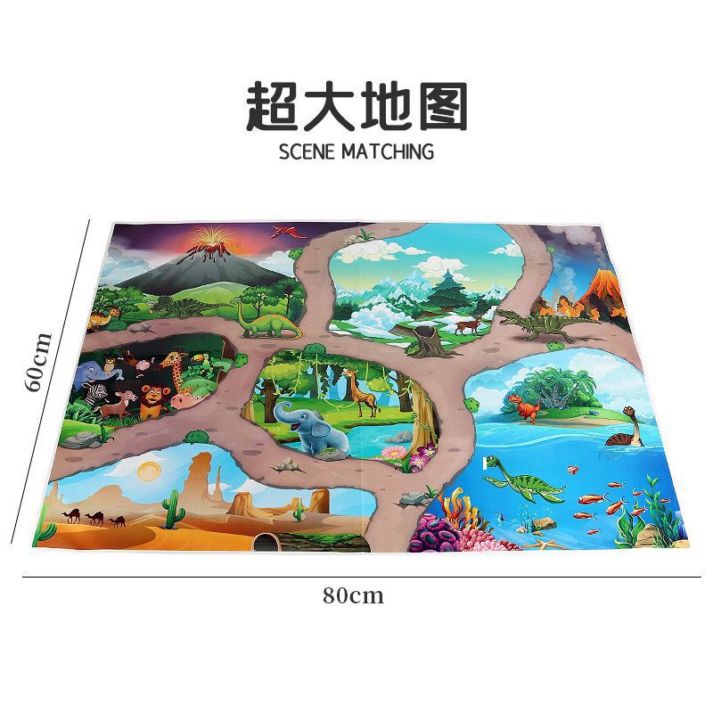 Picture of Dinosaur Animal Scene Ornaments Simulation Plant Tree Wood Volcano Stone Fence Dinosaur Egg Sand Plate Model Accessories